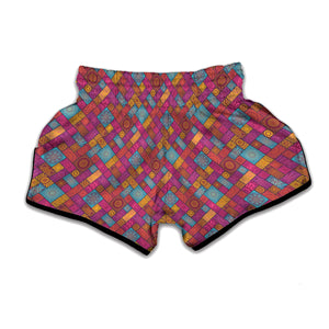 Indian Patchwork Pattern Print Muay Thai Boxing Shorts