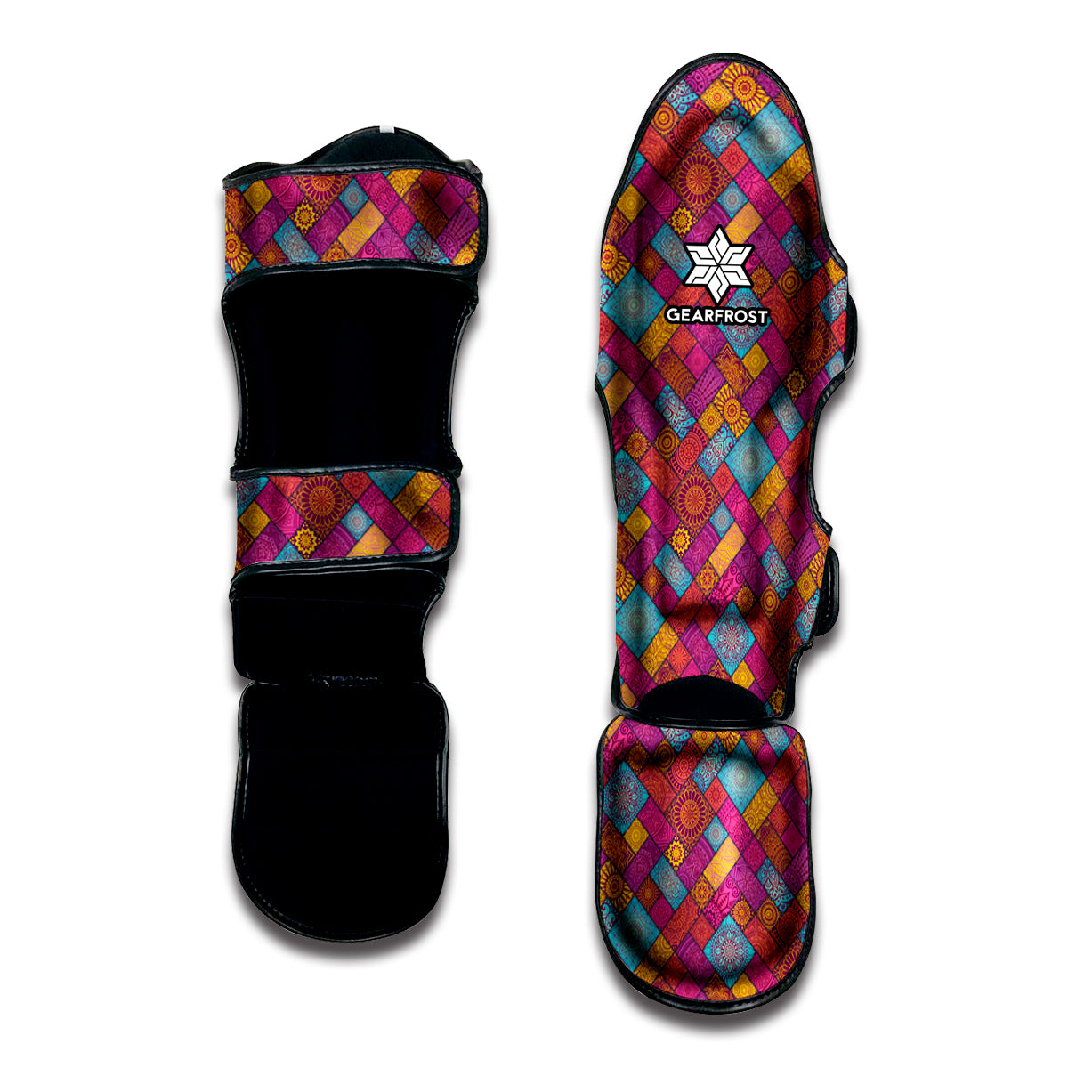 Indian Patchwork Pattern Print Muay Thai Shin Guard