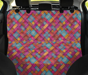 Indian Patchwork Pattern Print Pet Car Back Seat Cover