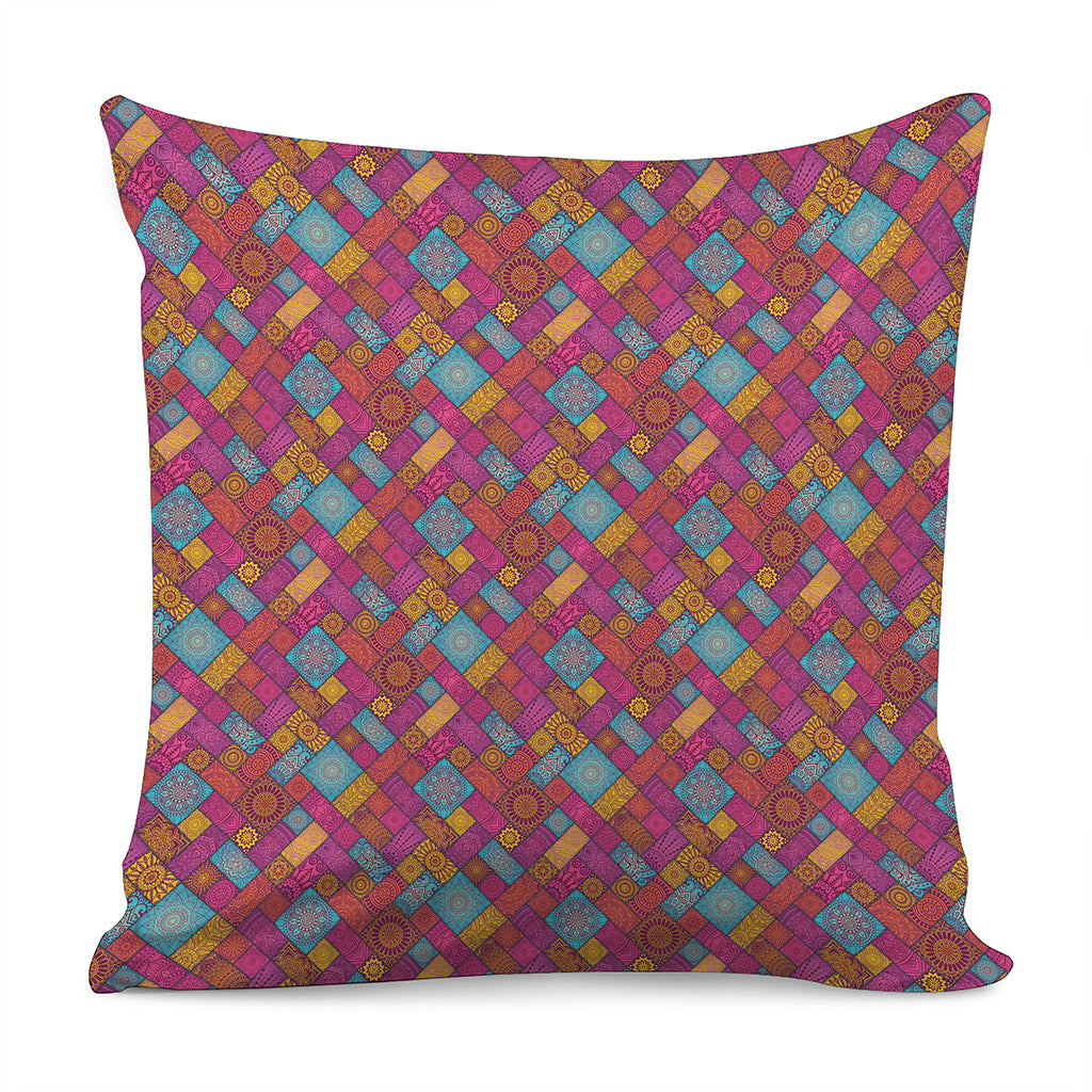 Indian Patchwork Pattern Print Pillow Cover