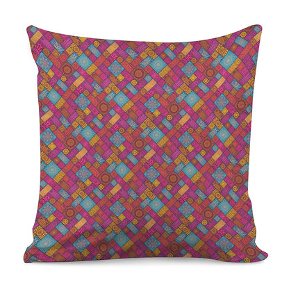 Indian Patchwork Pattern Print Pillow Cover