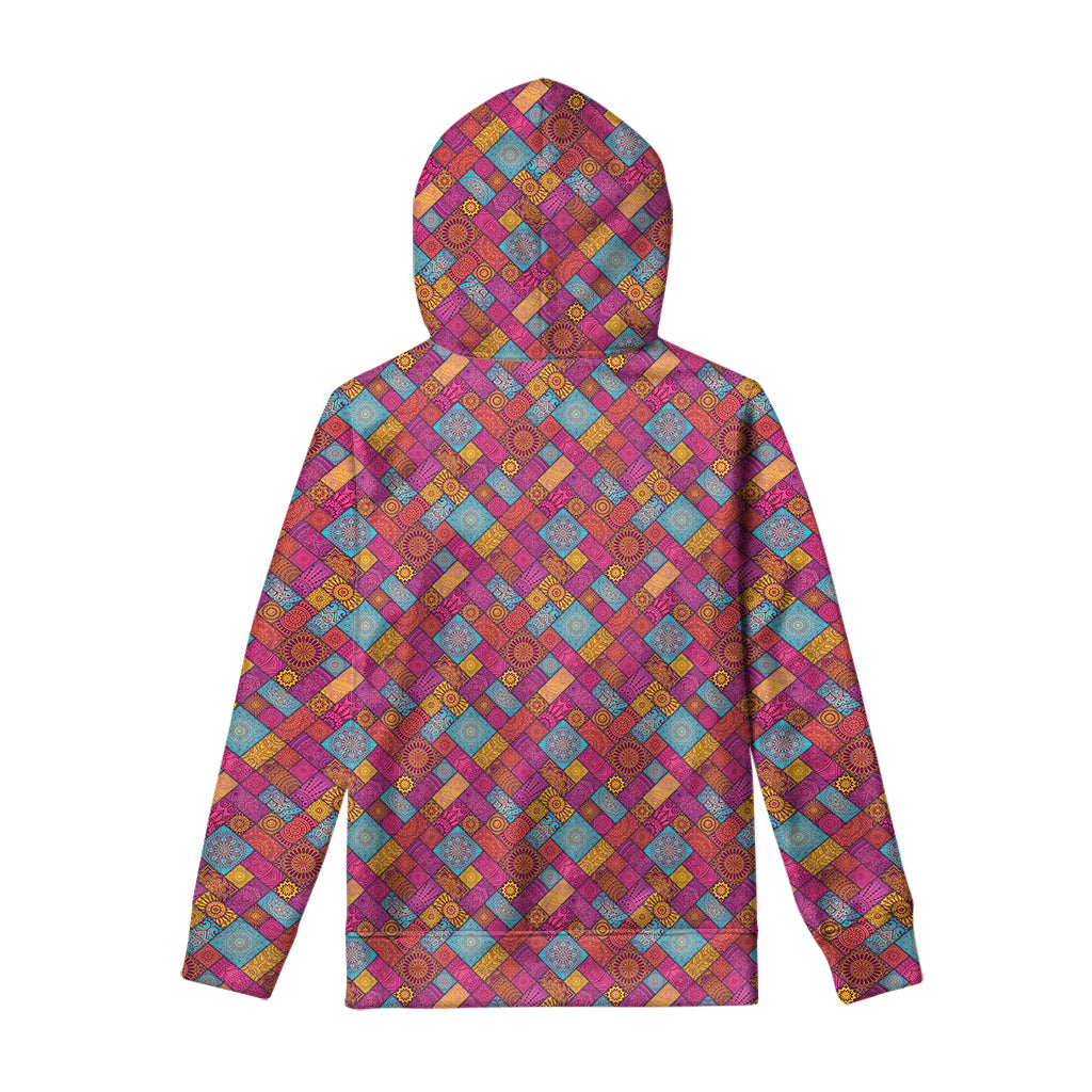 Indian Patchwork Pattern Print Pullover Hoodie