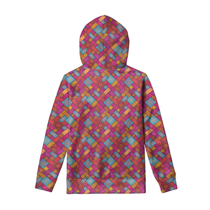 Indian Patchwork Pattern Print Pullover Hoodie