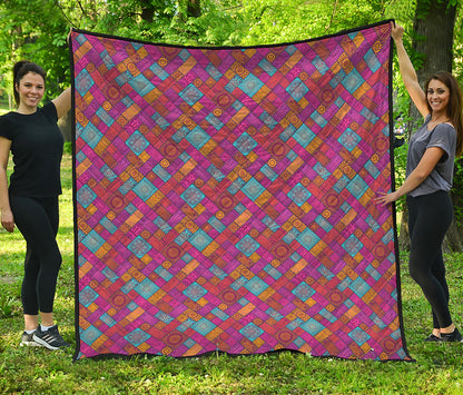 Indian Patchwork Pattern Print Quilt