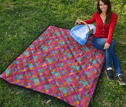 Indian Patchwork Pattern Print Quilt