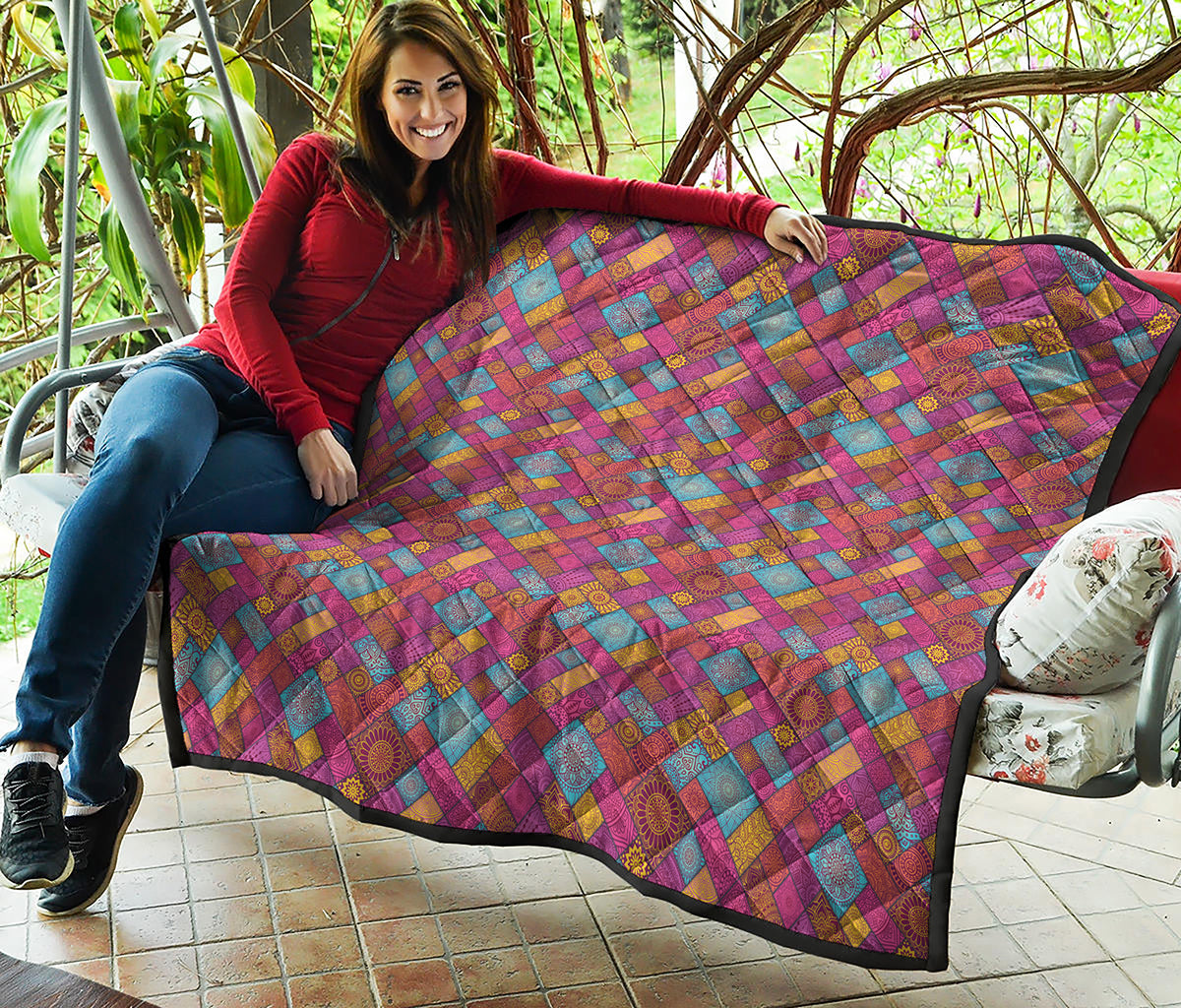 Indian Patchwork Pattern Print Quilt