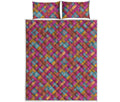 Indian Patchwork Pattern Print Quilt Bed Set