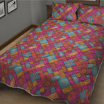 Indian Patchwork Pattern Print Quilt Bed Set