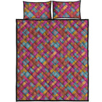 Indian Patchwork Pattern Print Quilt Bed Set