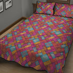 Indian Patchwork Pattern Print Quilt Bed Set