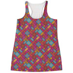 Indian Patchwork Pattern Print Women's Racerback Tank Top