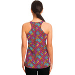 Indian Patchwork Pattern Print Women's Racerback Tank Top