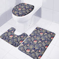 Indian Rose Paisley Pattern Print 3 Piece Bath Mat Set