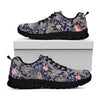 Indian Rose Paisley Pattern Print Black Sneakers