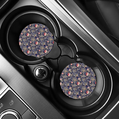 Indian Rose Paisley Pattern Print Car Coasters