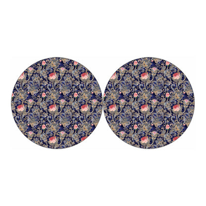 Indian Rose Paisley Pattern Print Car Coasters