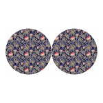 Indian Rose Paisley Pattern Print Car Coasters