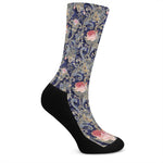 Indian Rose Paisley Pattern Print Crew Socks
