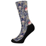 Indian Rose Paisley Pattern Print Crew Socks