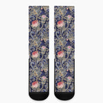 Indian Rose Paisley Pattern Print Crew Socks