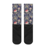 Indian Rose Paisley Pattern Print Crew Socks