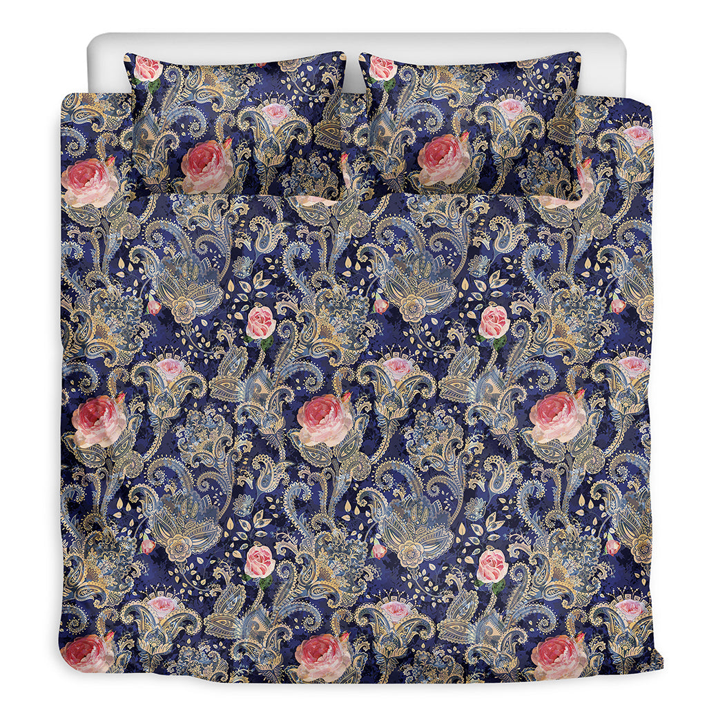 Indian Rose Paisley Pattern Print Duvet Cover Bedding Set