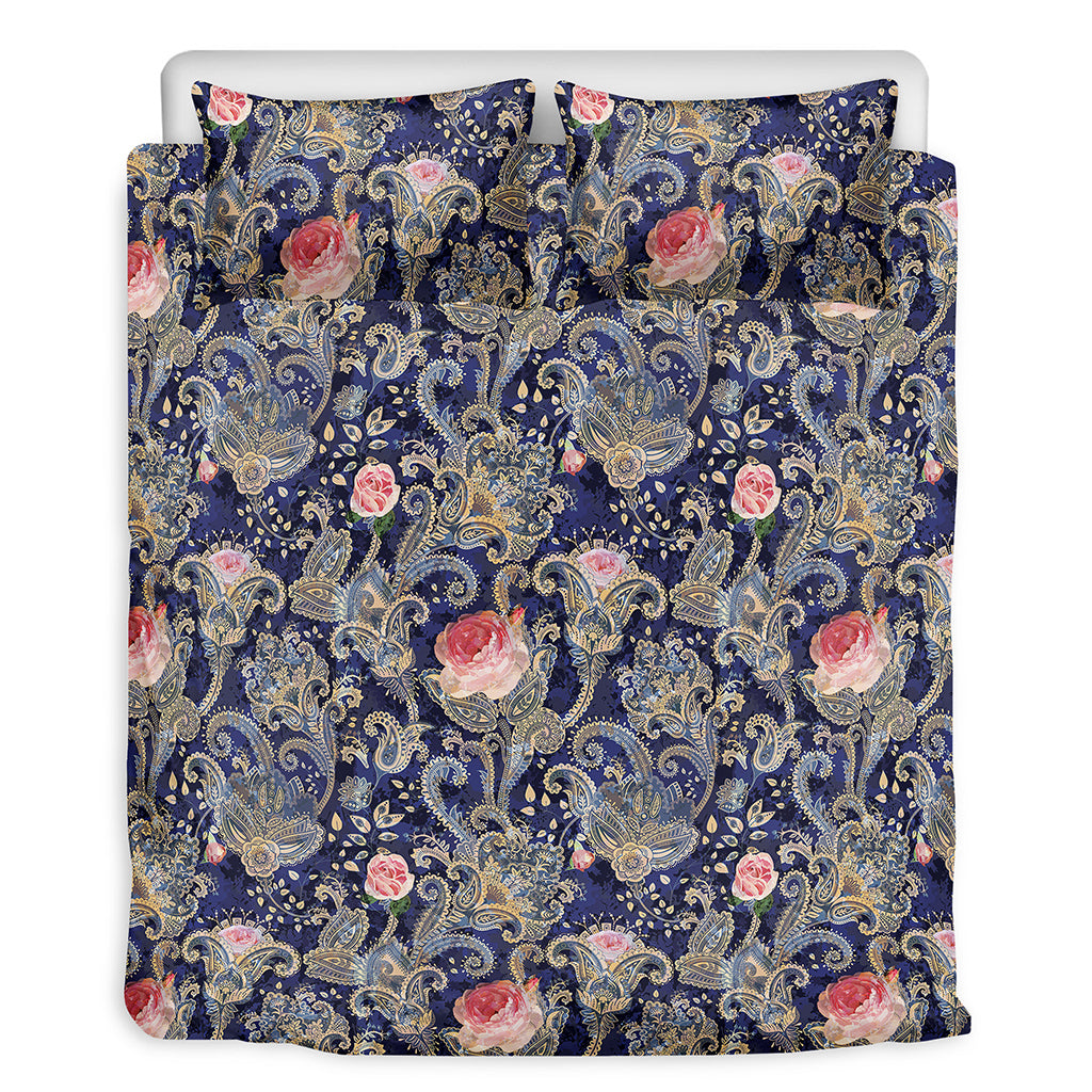 Indian Rose Paisley Pattern Print Duvet Cover Bedding Set