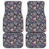 Indian Rose Paisley Pattern Print Front and Back Car Floor Mats