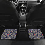 Indian Rose Paisley Pattern Print Front and Back Car Floor Mats