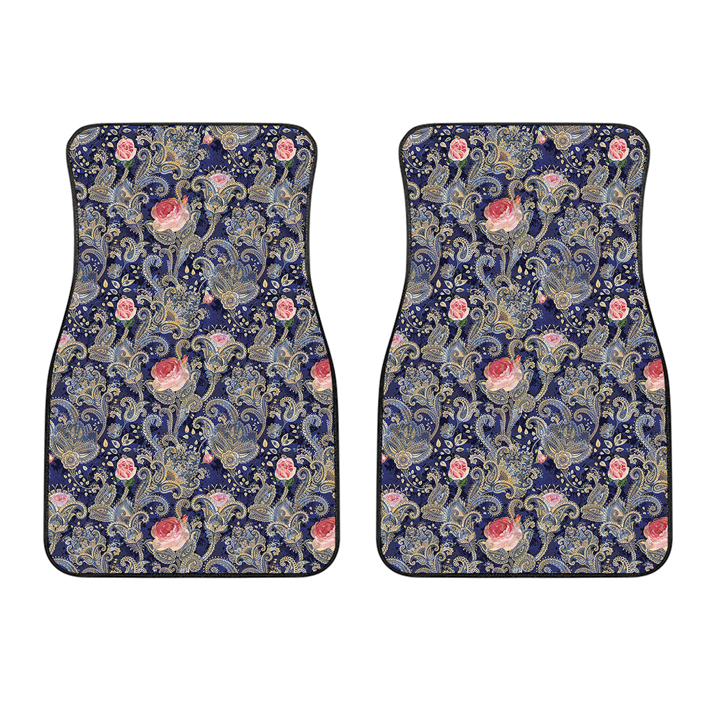 Indian Rose Paisley Pattern Print Front Car Floor Mats