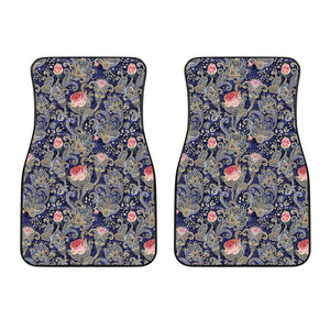 Indian Rose Paisley Pattern Print Front Car Floor Mats