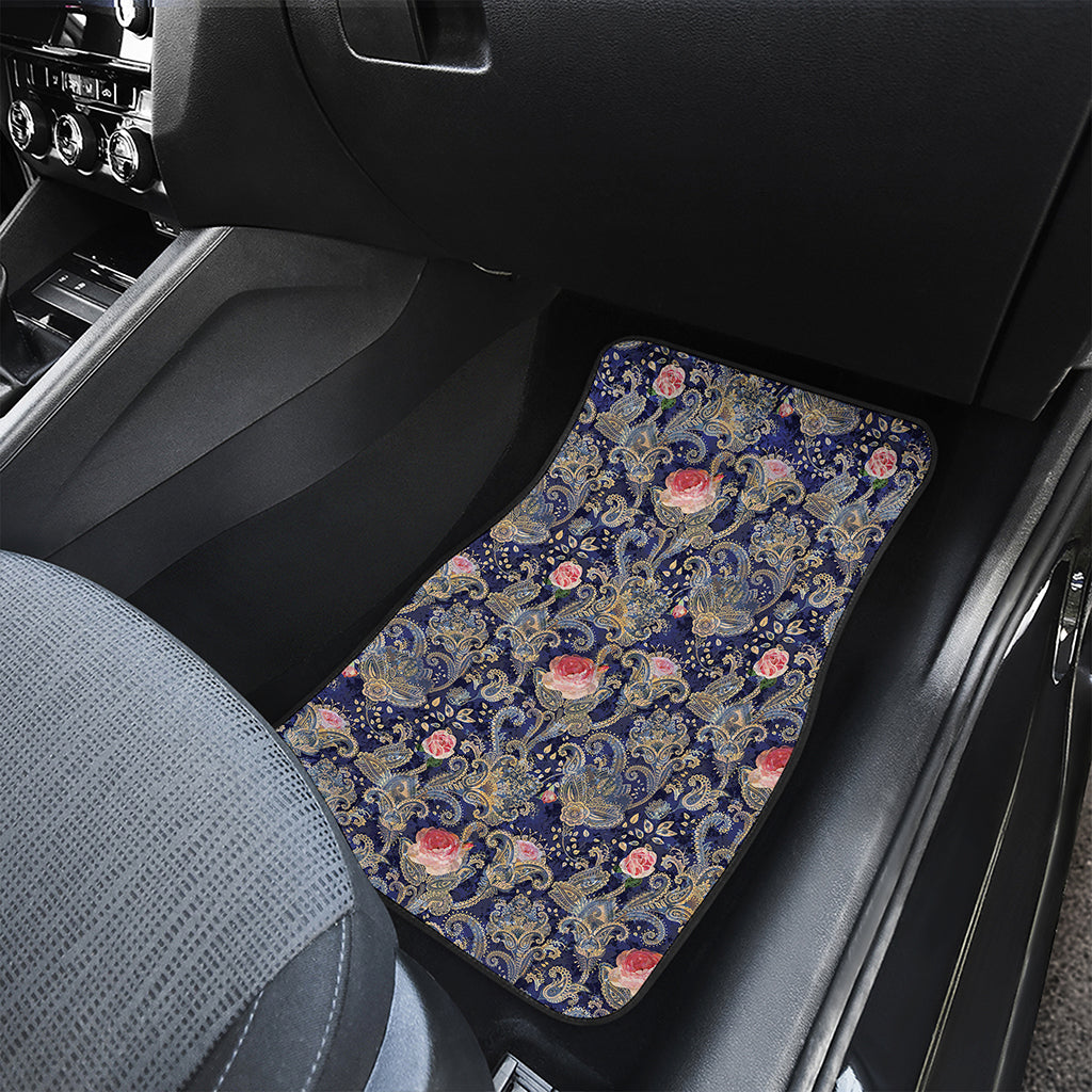 Indian Rose Paisley Pattern Print Front Car Floor Mats