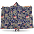 Indian Rose Paisley Pattern Print Hooded Blanket