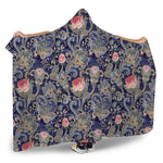 Indian Rose Paisley Pattern Print Hooded Blanket