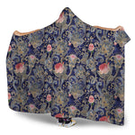 Indian Rose Paisley Pattern Print Hooded Blanket