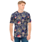 Indian Rose Paisley Pattern Print Men's T-Shirt