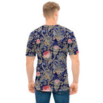 Indian Rose Paisley Pattern Print Men's T-Shirt
