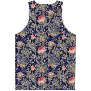 Indian Rose Paisley Pattern Print Men's Tank Top