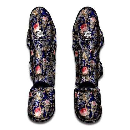 Indian Rose Paisley Pattern Print Muay Thai Shin Guard