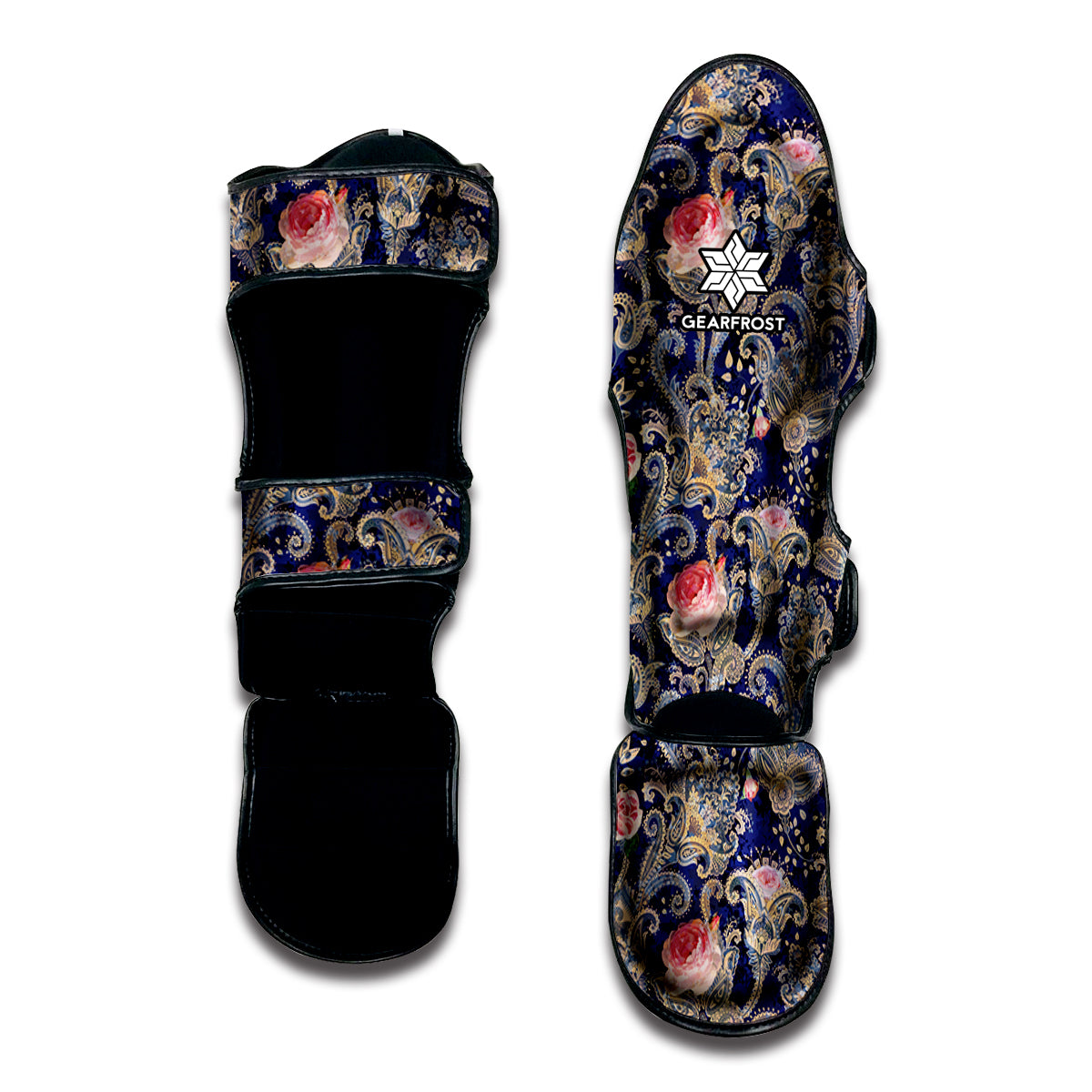 Indian Rose Paisley Pattern Print Muay Thai Shin Guard