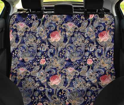 Indian Rose Paisley Pattern Print Pet Car Back Seat Cover