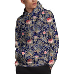 Indian Rose Paisley Pattern Print Pullover Hoodie