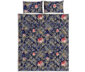 Indian Rose Paisley Pattern Print Quilt Bed Set
