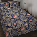 Indian Rose Paisley Pattern Print Quilt Bed Set