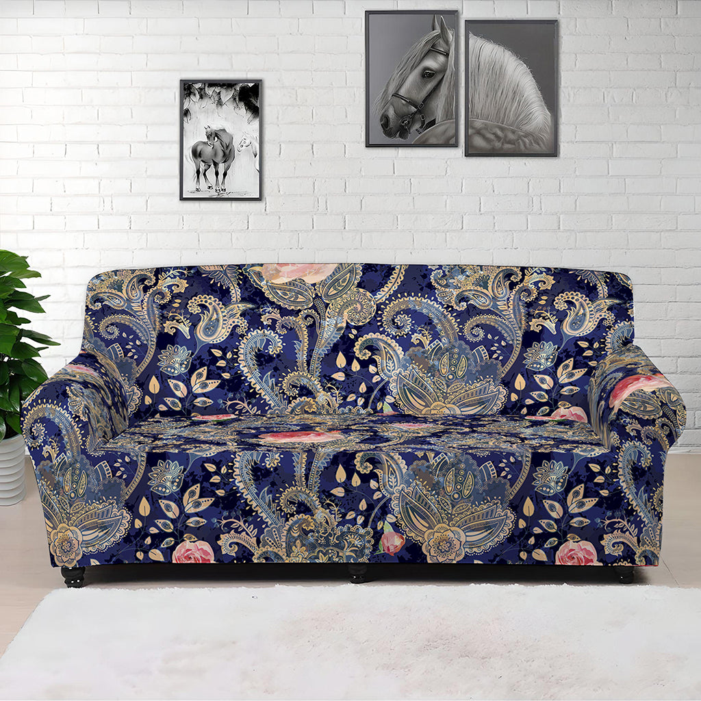 Indian Rose Paisley Pattern Print Sofa Cover