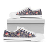 Indian Rose Paisley Pattern Print White Low Top Shoes