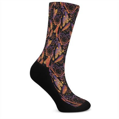 Indian Tribal Dream Catcher Print Crew Socks