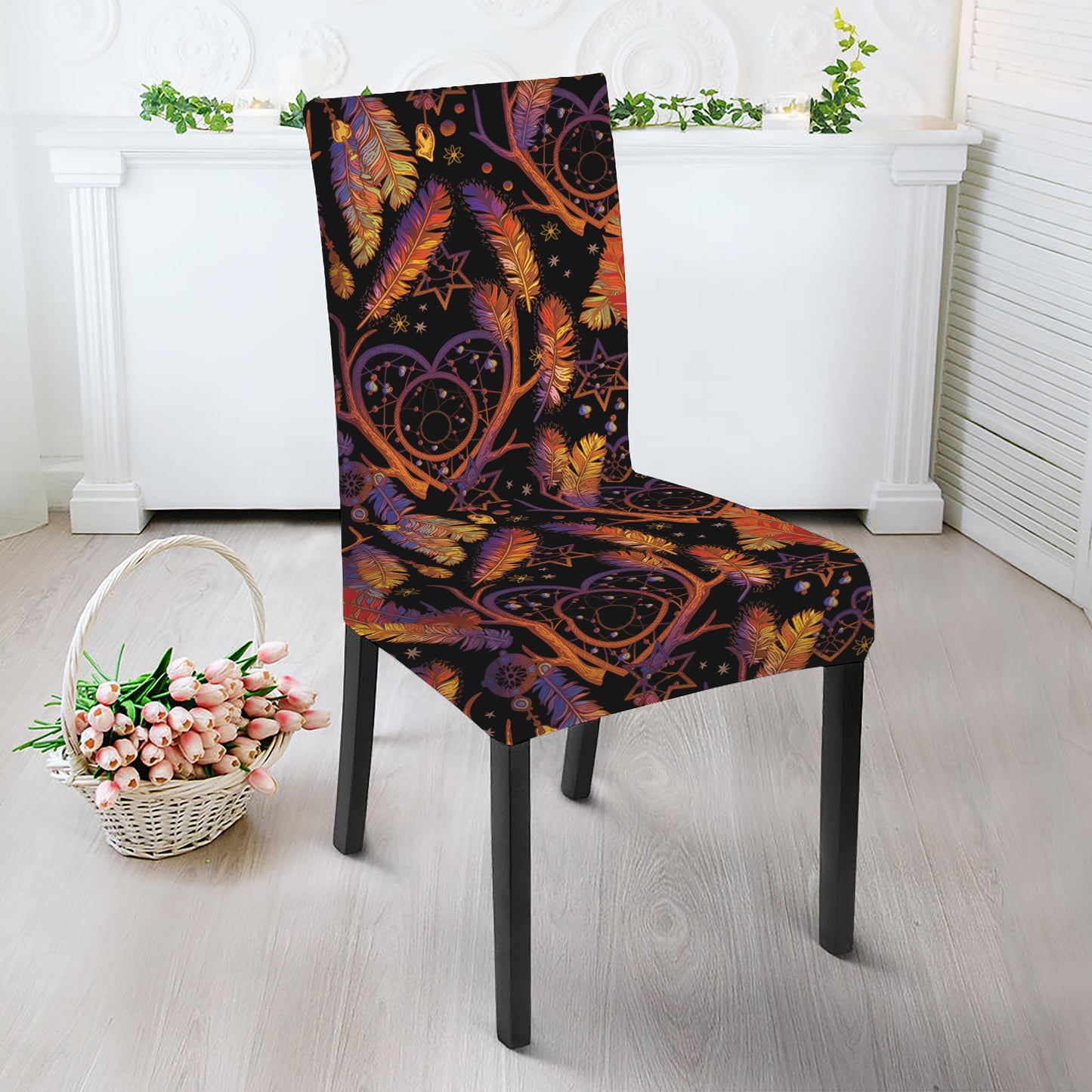 Indian Tribal Dream Catcher Print Dining Chair Slipcover
