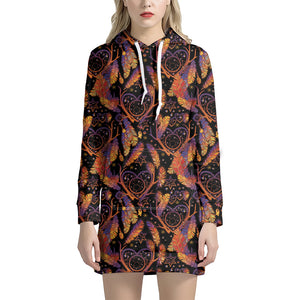 Indian Tribal Dream Catcher Print Hoodie Dress