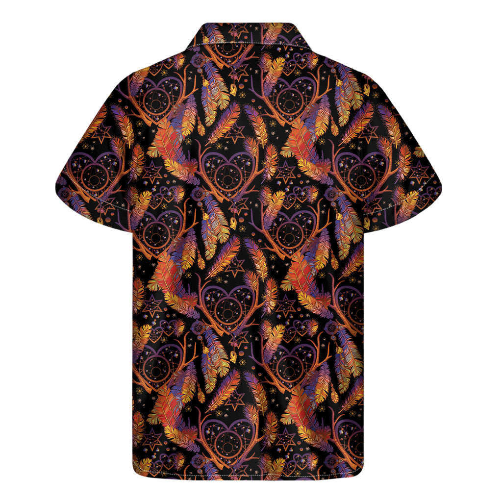 Indian Tribal Dream Catcher Print Men's Short Sleeve Shirt